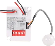 HiLetgo 12V 24V PIR Motion Sensor 7-10M Switch IR Infrared Human Body White 