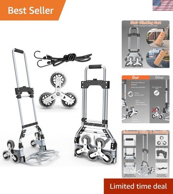 Stair Climbing Cart, 220 LBS Aluminum Stair Climber Dolly, Heavy Duty Folding...