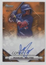 2023 Bowman Sterling Prospect Orange Refractor 60/75 Manuel Beltre #PA-MB Auto