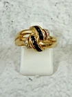 14k Yellow Gold Sapphire Knot Ring Size 6.5