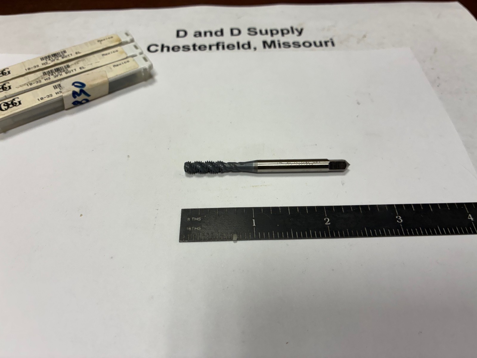 OSG 1413502, #10-32 UNF, 3-FL, H3, 3B, Spiral Flute Bottom Tap, HSS, elektraLUBE