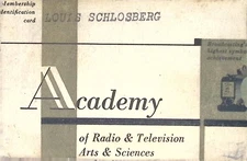 Vintage Academy of Radio and Television Arts Sciences Membership Card Fragment
