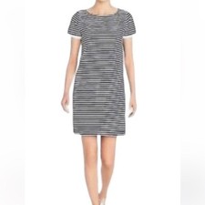 J CREW WOMENS NAVY WHITE STRIPE MINI DRESS RUFFLE SLEEVE SMALL