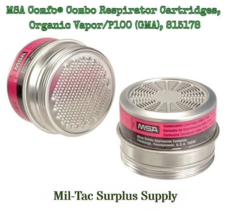 MSA Comfo® Combo Respirator Cartridges, Organic Vapor/P100 (GMA), 815178 - Image 2 of 4