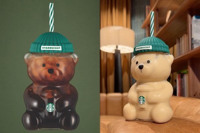Brand New Starbucks Bear Bearista Glass 20oz  Cold Cup Tumbler Limited Edition