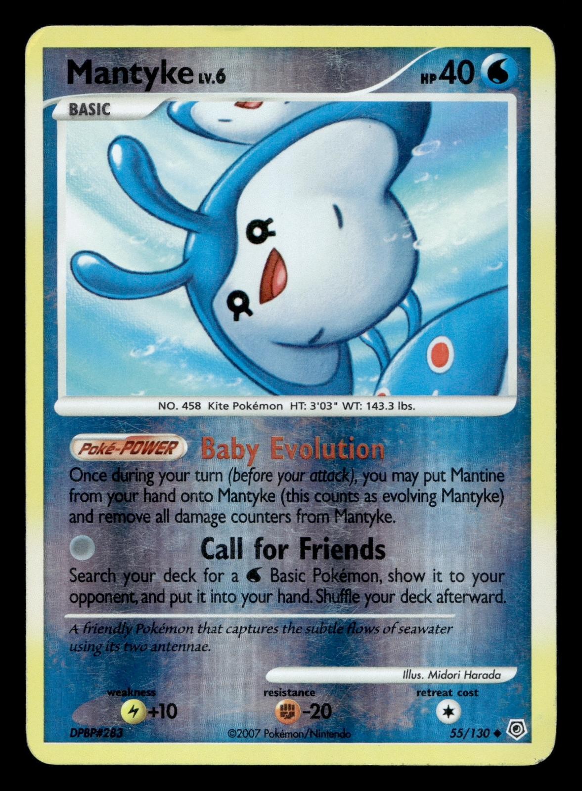 Mantyke 55/130 Diamond & Pearl Pokemon Reverse Holo LP