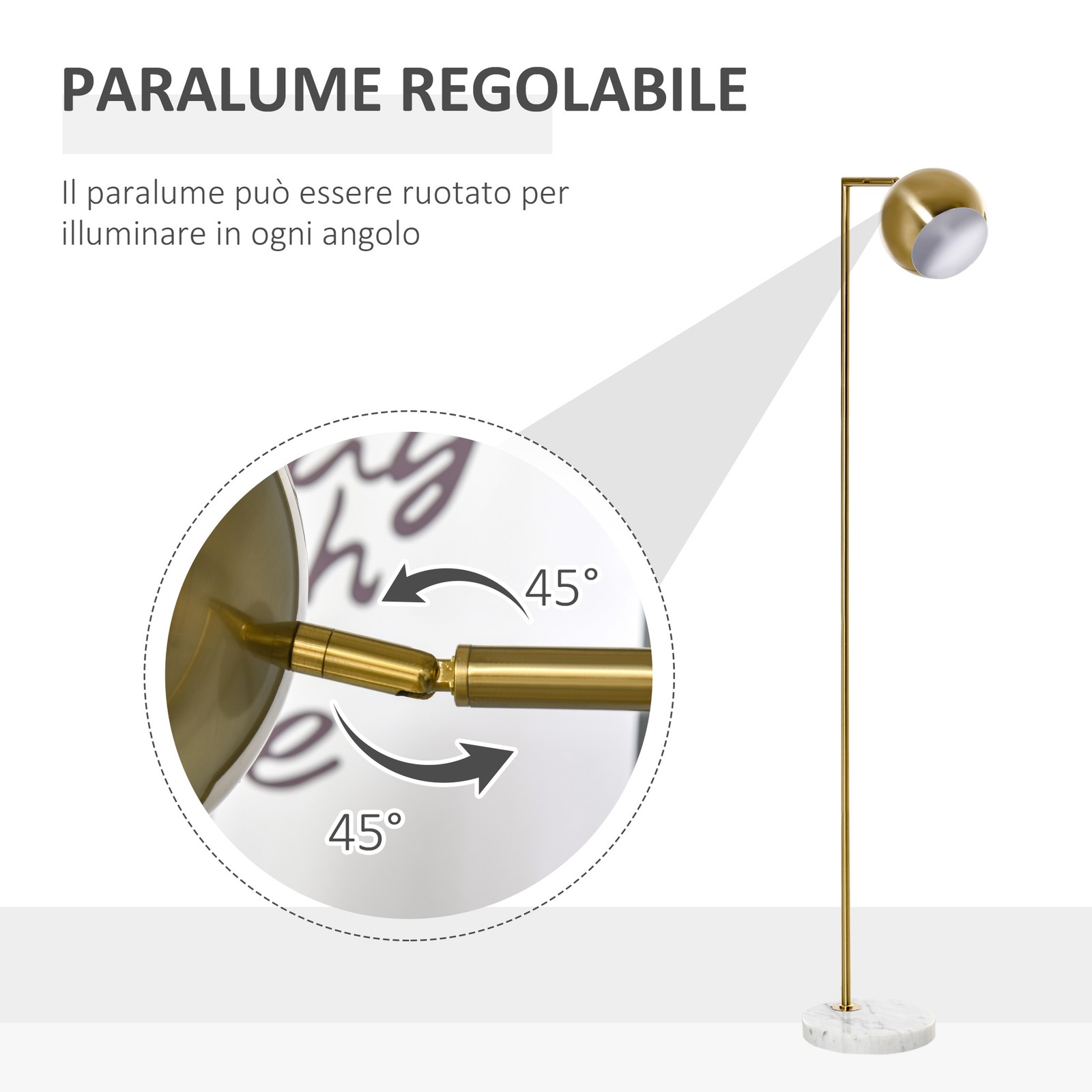 Lampada da Terra Moderna con Paralume Regolabile in Stile Vintage Compatibile co foto 4