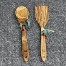 The Pioneer Woman Olive Wood Spoon Turner Spatula Set of 2 13 in Cowboy Rustic