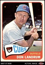 1965 Topps #596 Don Landrum Cubs SHORT-PRINT 8 - NM/MT