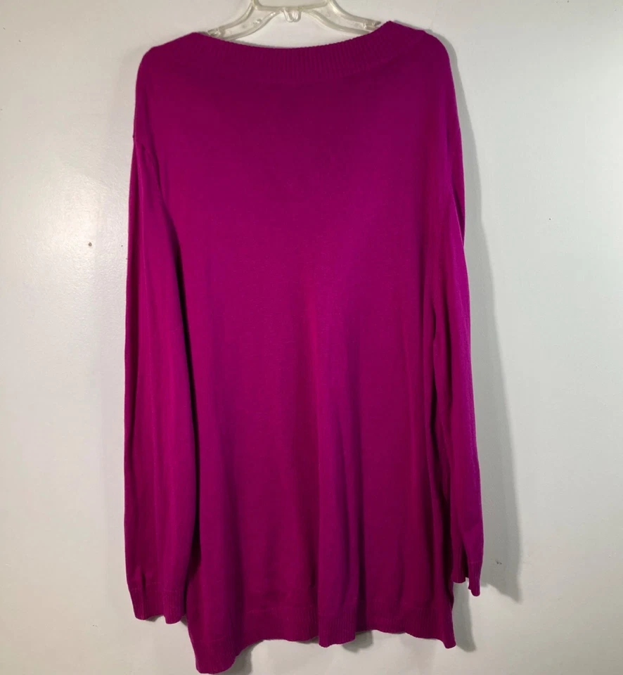 Suéter Katherine Barclay mistura de cashmere rosa magenta 3X - Imagem 2 de 4