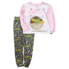 Disney Girls Star Wars Mandalorian Baby Yoda Grogu Long Sleeve Pajamas S 7/8