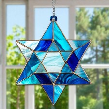 Star of David Hanukkah Acrylic Suncatcher Jewish Window Hanging Ornament Gift