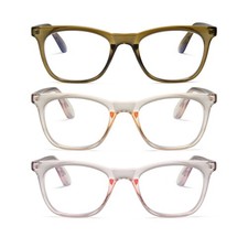 3-Pack Women's Blue Light Reading Glasses Computer Readers 1.00 to 3.00