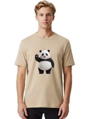 Panda-3 Mens Graphic Tee, 100% Cotton, Casual Summer Wear