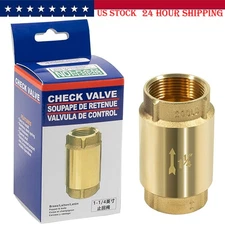 In-Line Check Valve 1 1/4" Brass Female Pipe Thread fits for Most Pumps
