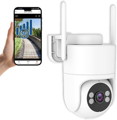 6MP TUYA Security Camera Outdoor, 2.4G/5G WiFi Cameras for Home white 