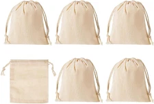 6 Pack Canvas Coin Money Sack Bags Bank Coin Deposit Sacks with Drawstring