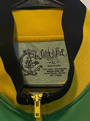 BOB MARLEY & the WAILERS RASTAMAN CATCH A FIRE GREEN JACKET VIBRATION TOUR SZ XL