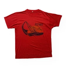 Vintage 70s Single Stitch Destination T-Shirt Adult Large - Antigua West Indies