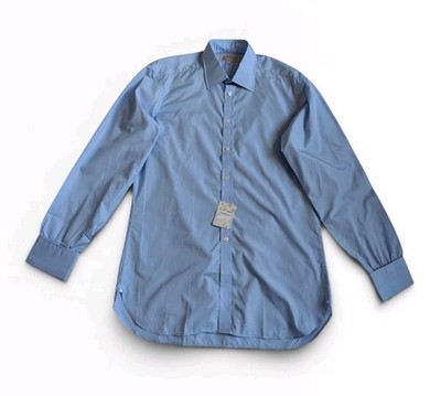 Turnbull & Asser Herren Two Fold 200 blau Hemd Größe 16''