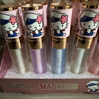 Lot Of 4-Hello Kitty Magnetic Lip Gloss Magic Lip Gloss Long Lasting