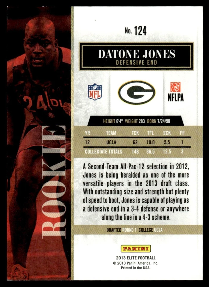 2013 DONRUSS ELITE RC DATONE JONES /999 - Image 2 of 2