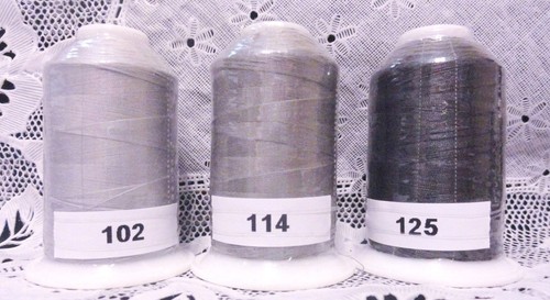 3 NEW gray colors GUTERMANN miniking 100% polyester thread 1094 yd Spools