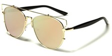 Aviator Women's Mirrored Pink Sunglasses w/brow-bar M10277-PINK , NEW 