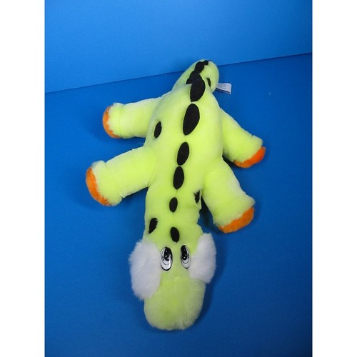 BJ Toys Neon Green Plush Dinosaur Toy With Black Spots  15" - Picture 1 of 10