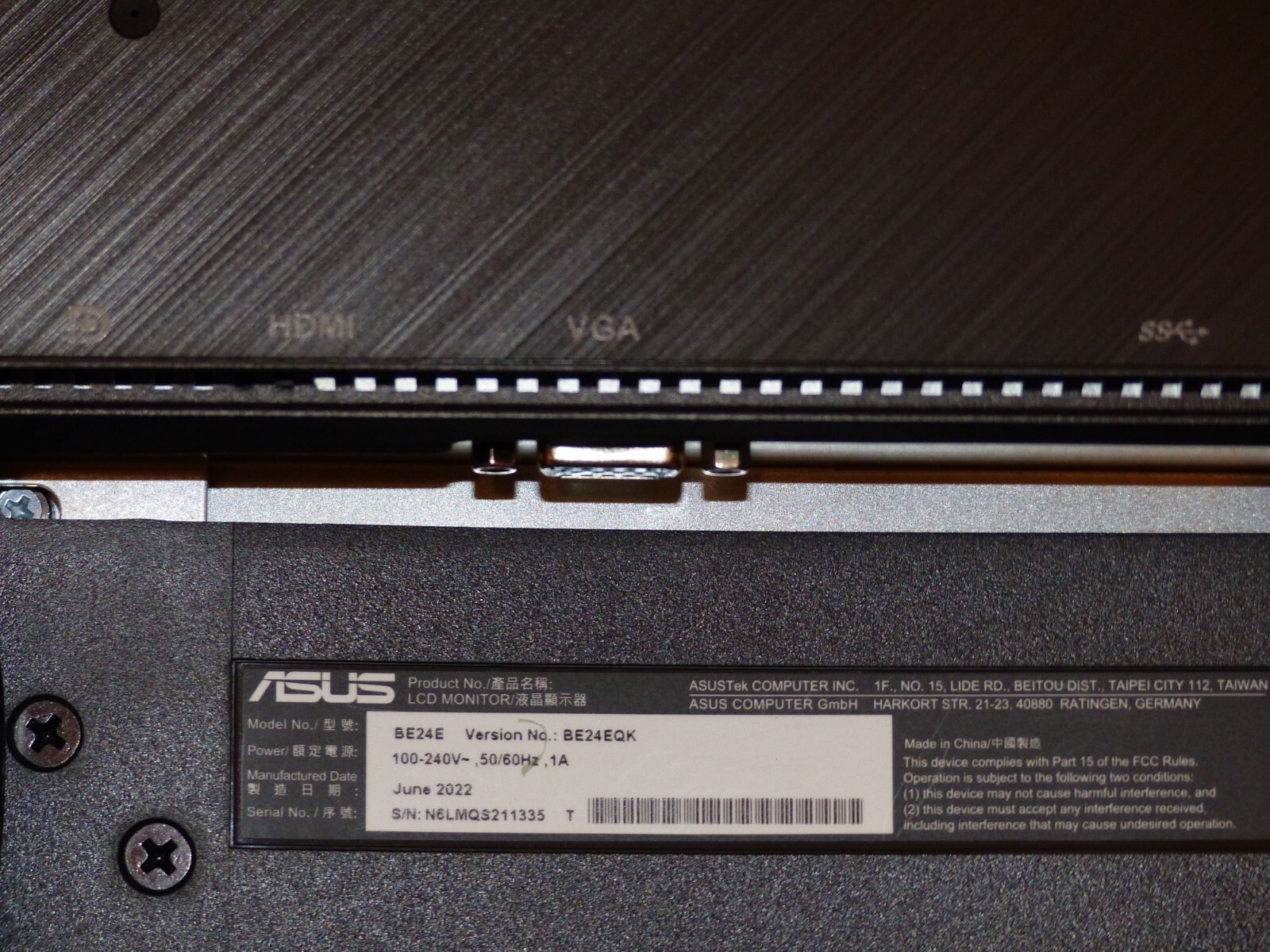 Asus BE24E 24" Widescreen LED FULL HD IPS Video Conference Monitor w