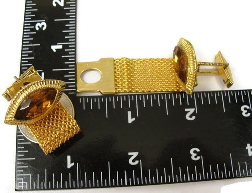 Juego de Corbata de Malla Tono Dorado París Accesorios de Boda Vintage - Imagen 8 de 19
