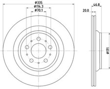 HELLA PAGID 2x Bremsscheiben hinten belüftet beschichtet für Tesla Model 3 5YJ3