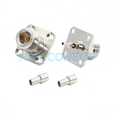 1x N Jack Female 4 Hole Panel Mount Crimp Connector For RG316 RG174 LMR100 Cable