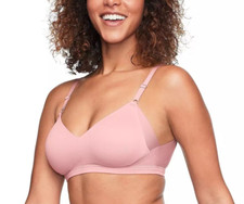 Warners No Side Effects Comfort Wireless Lightly Lined Bra 2231A Rose 3XL NEW