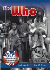 The WHO 50th Anniversary of the British Invasion  Book & (6) 8x10 Prints NEW