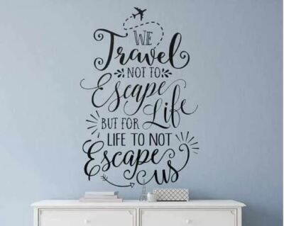 TRAVEL ESCAPE Wall Art Decal Quote Words Home Decor Lettering Saying