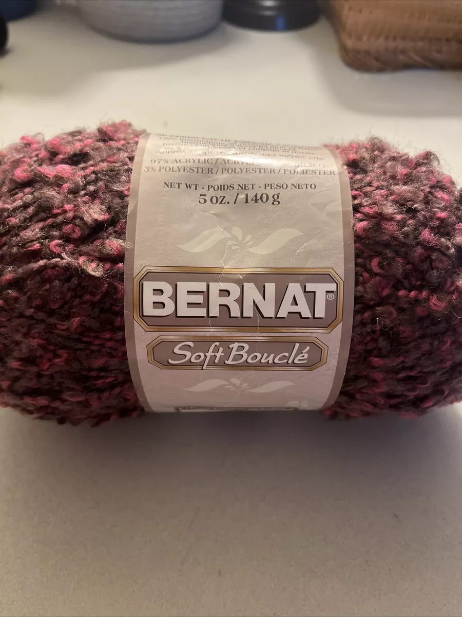 1 Skein Bernat Soft Boucle Yarn - Rosewood Shades 5 Oz ~ NEW