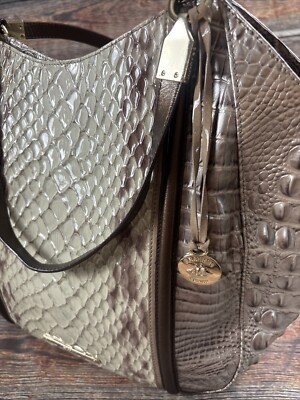 Brahmin Marianna Marine Seville Brown Leather Tote Bag XL