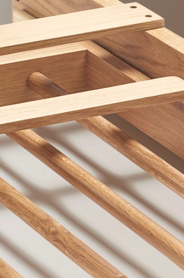 Grüne Erde Hosenhalter Kleiderschrank Kurido/ Hiraki 56cm Eiche Hosenbügel - Bild 2 von 3