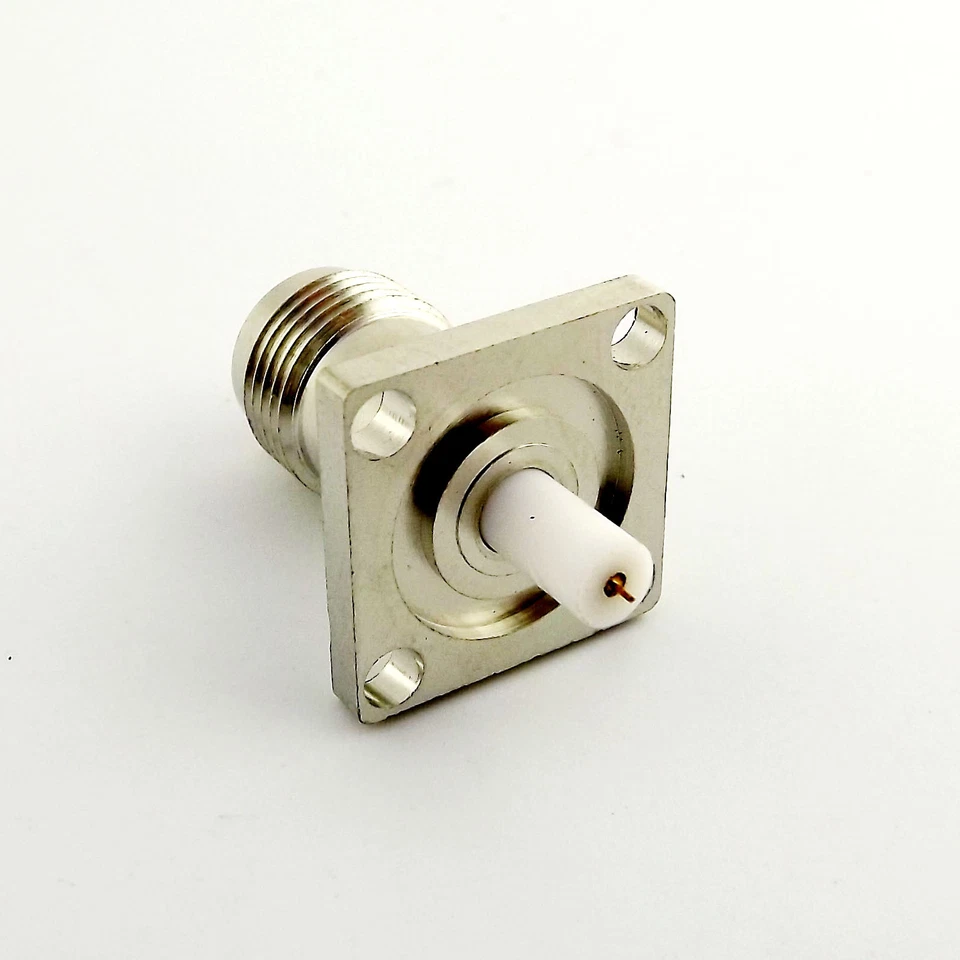 TNC Female Jack Panel Mount Chassis 4 Holes Flange PTFE Solder Connector 17.5mm - Image 3 of 4