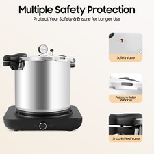 23 Quart Pressure Canner Cooker w/Gauge Release Valve Silver Large Capacity 22L 