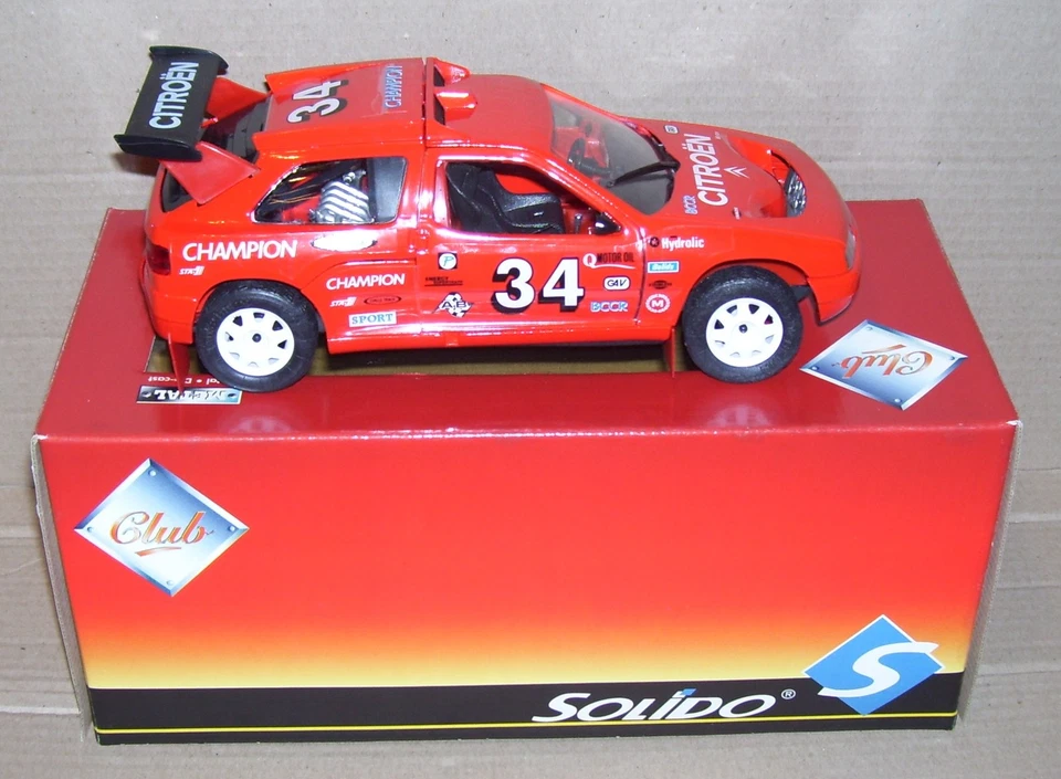 Rara Solido Club 1/18 Citroen Zx Rally Raid Rosso N.34 Rif. 9003 IN Box - Immagine 4 di 4