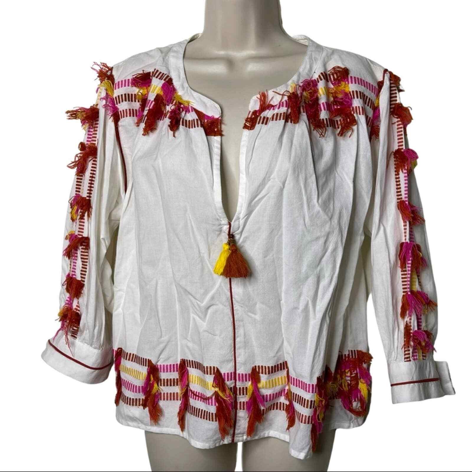 Roberta Roller Rabbit Fez Fringe Laura Top embroi… - image 2
