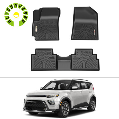 1st & 2nd Row 3D Floor Mats for 2020-2023 Kia Soul Waterproof All Weather Liners