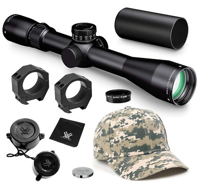 Vortex Optics Razor HD LHT 3-15x42 MOA Riflescope with Hat and Rings Bundle