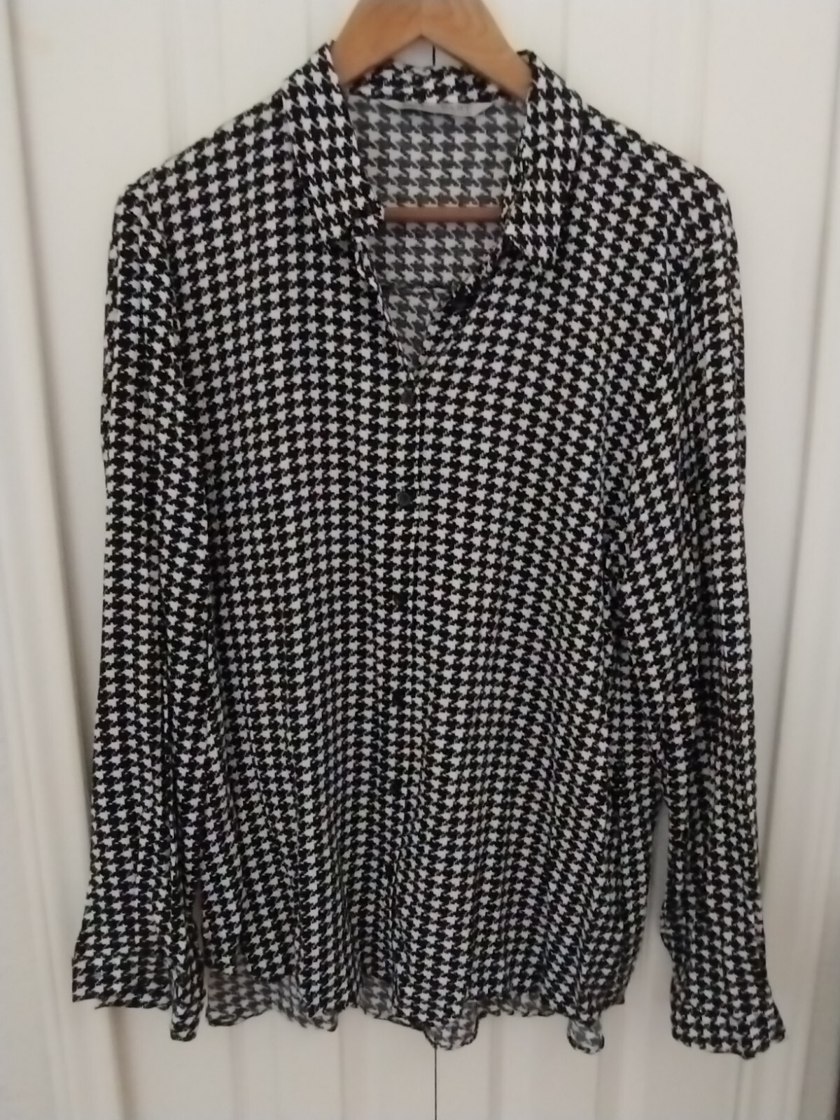 Houndstooth Button Down Blouse - image 6