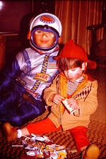 JUNE 1973 Kids Halloween Costumes NASA Space Explorer Kodachrome Slide AY-F