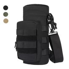 Molle Water Bottle Pouch 38oz Tactical Hydration Carrier Bag with Extra Pouch