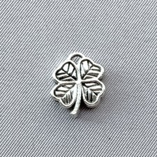 Shamrock Clover Beads Charms 12x11mm Antique Silver Plated Alloy Q24 Per Pkg