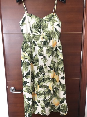 h&m lemon print dress